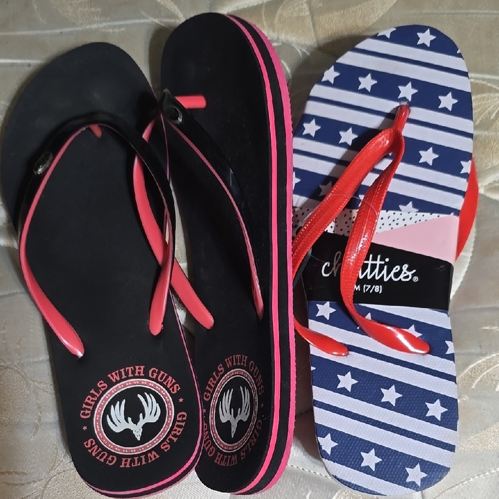 Girls With Guns Flip Flops and Chatties Sandals